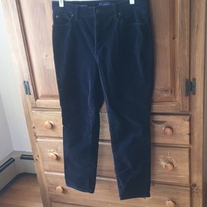 Talbots High Rise Straight Leg Navy Blue Corduroy Jeans Size 10P